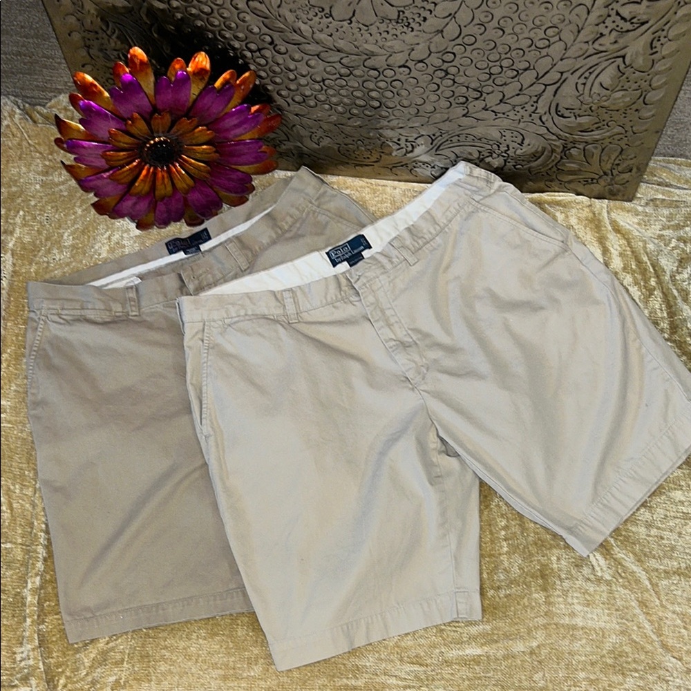 Polo by Ralph Lauren Tan Flat Front Shorts